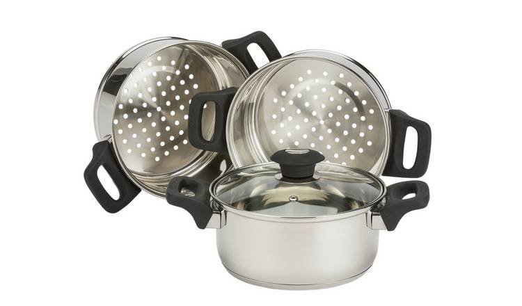 Buy Argos Home 3 Tier Steamer - Stainless Steel | Saucepan steamers | Argos