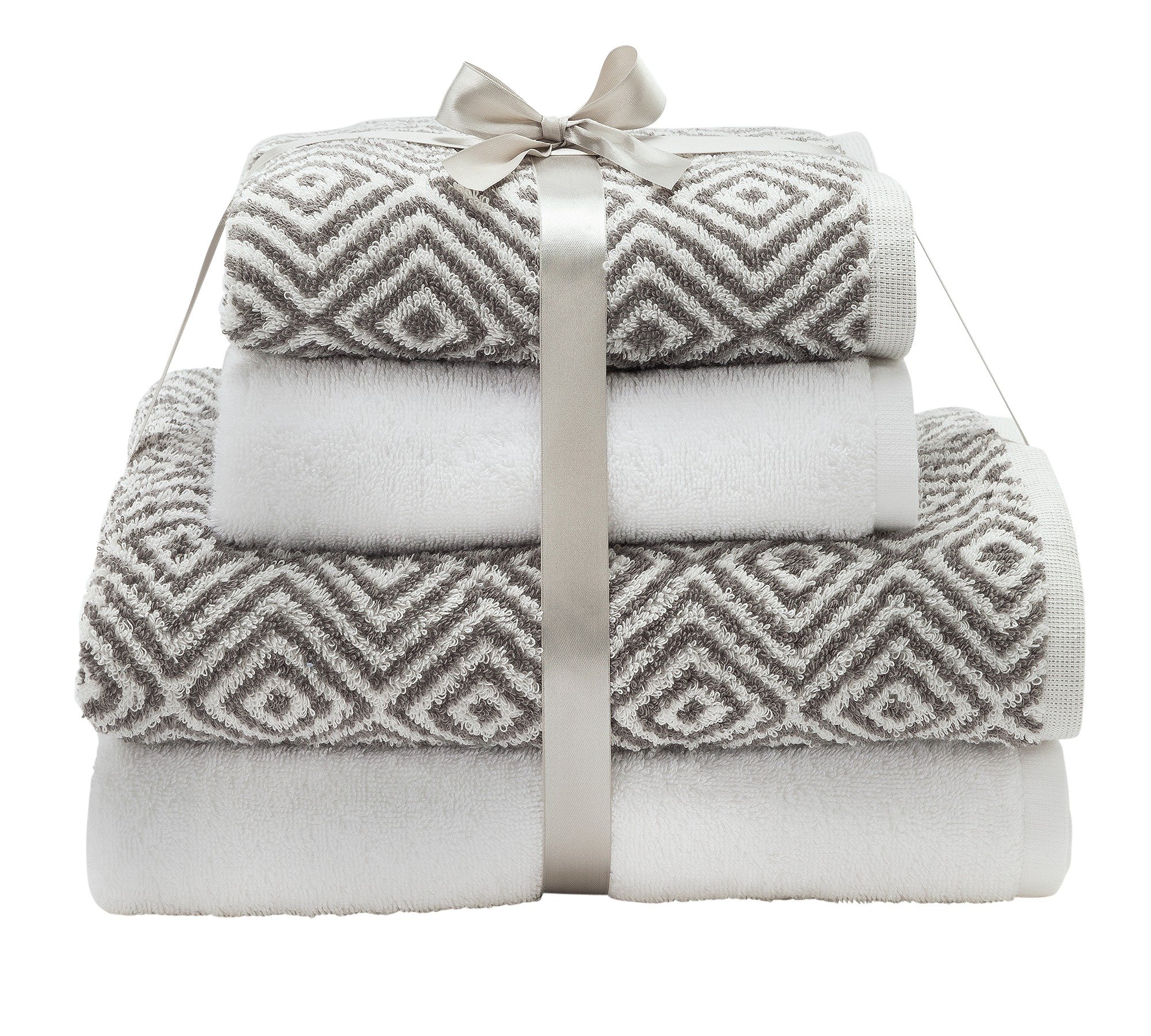 Argos Home Aztec Contrast 4 Piece Towel Bale