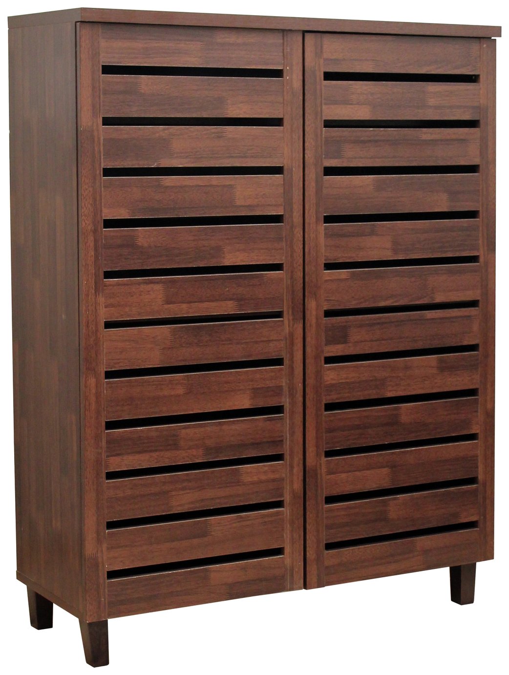 Argos Home Large Slatted Shoe Cabinet - Mahogany Effect