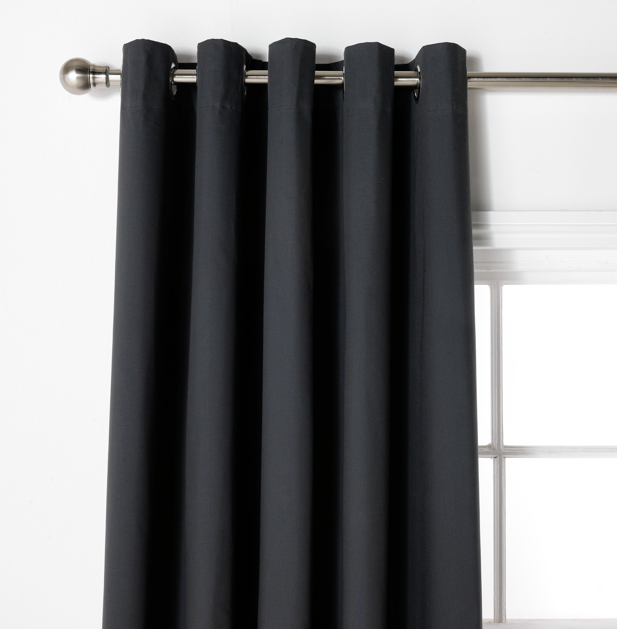 ColourMatch Blackout Curtains - 168x183cm - Jet Black