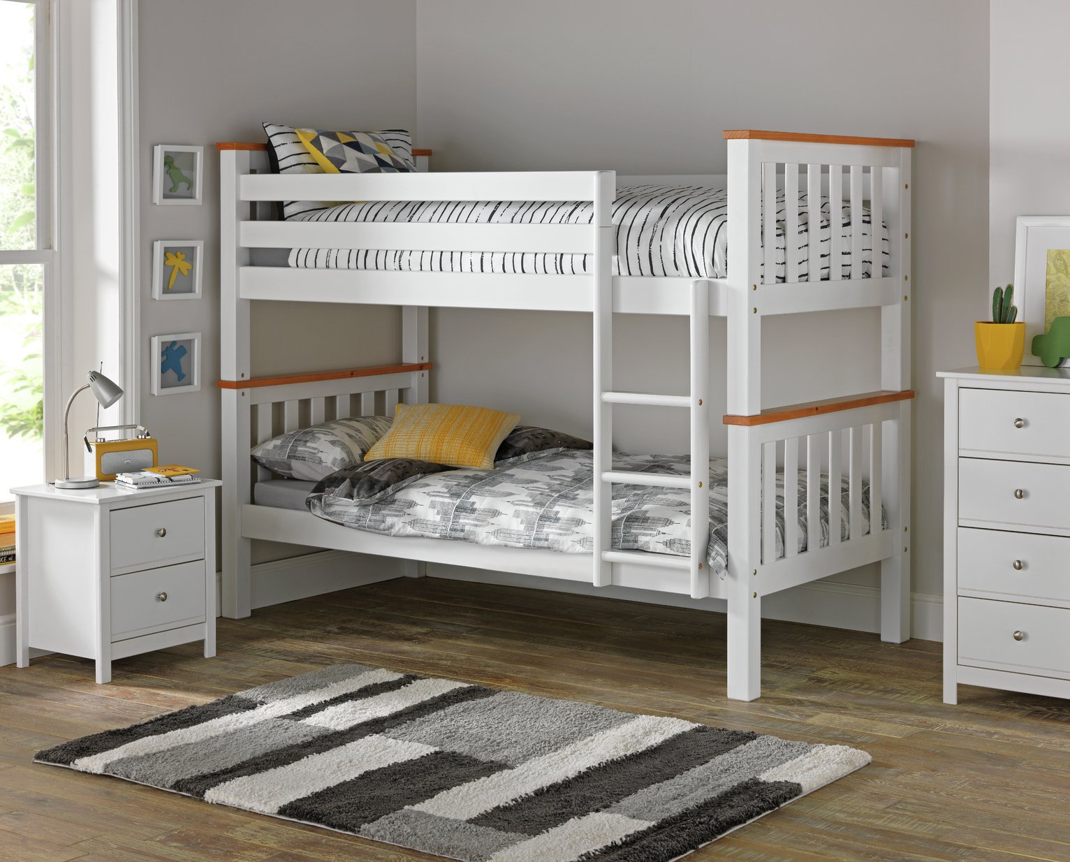 Habitat Heavy Duty Bunk Bed Frame White and Pine (5424825) Argos