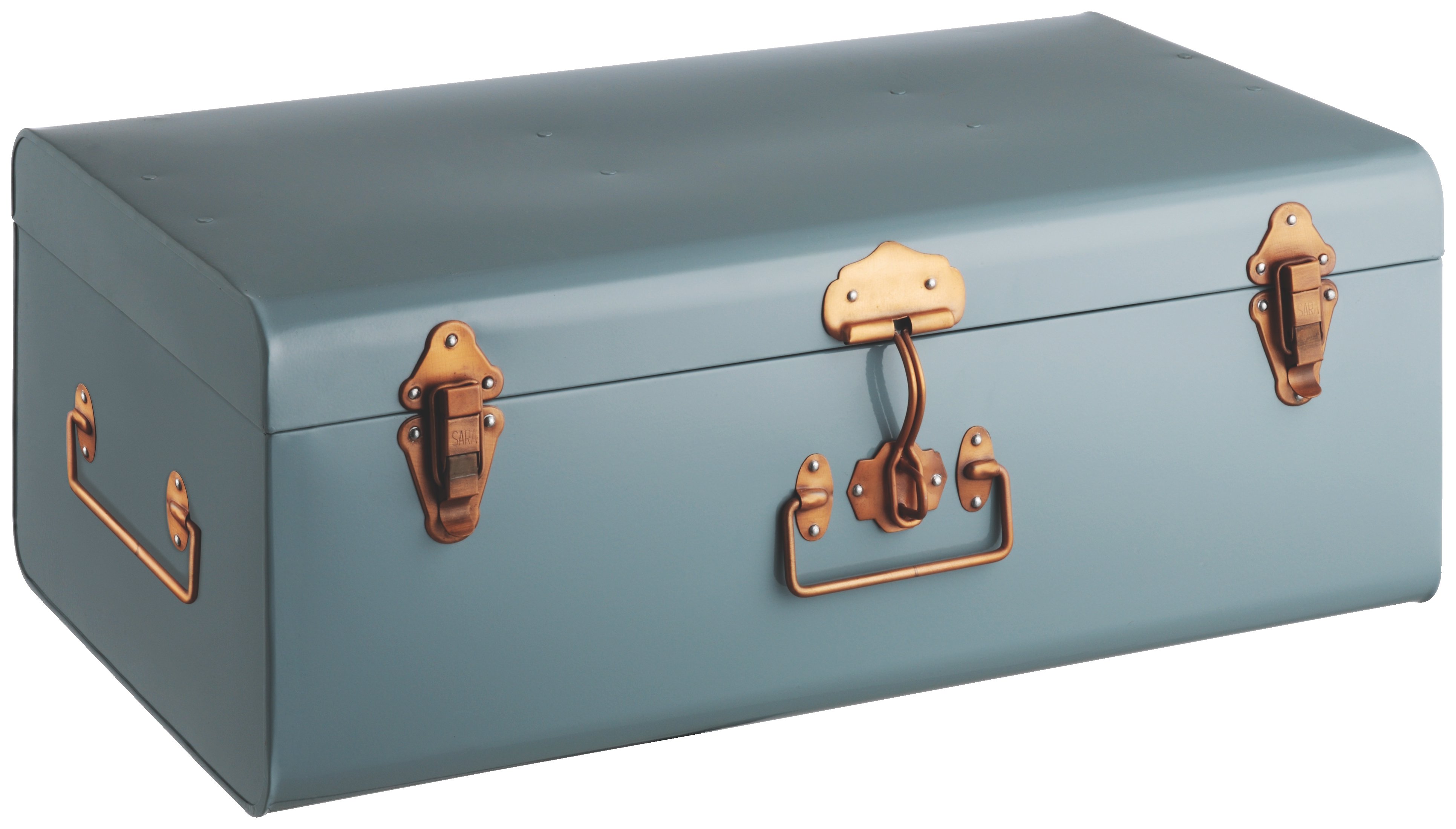 Habitat Large Trunk with Copper Clasps - Blue