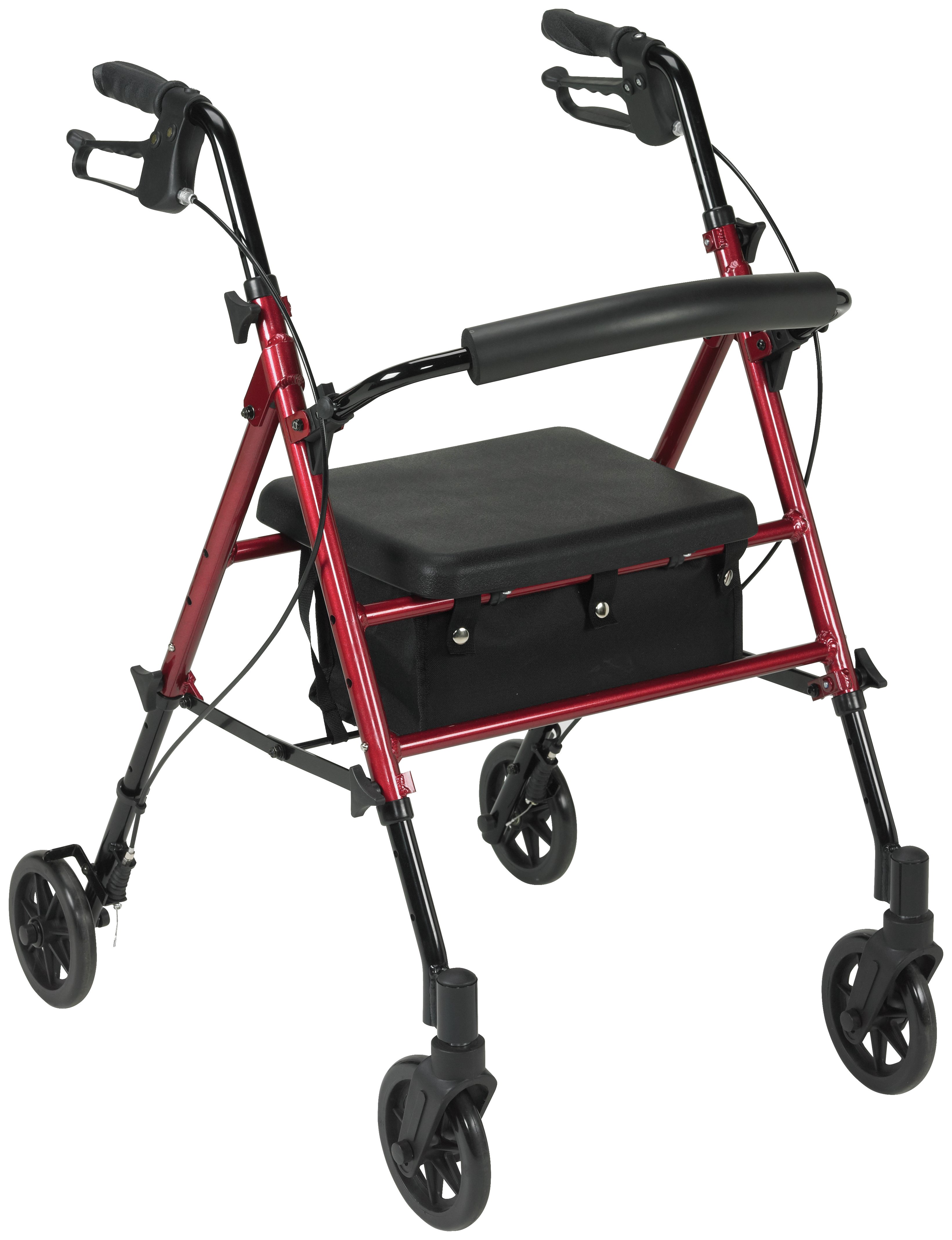 Four Wheel Rollator with Adjustable Seat - Aluminium