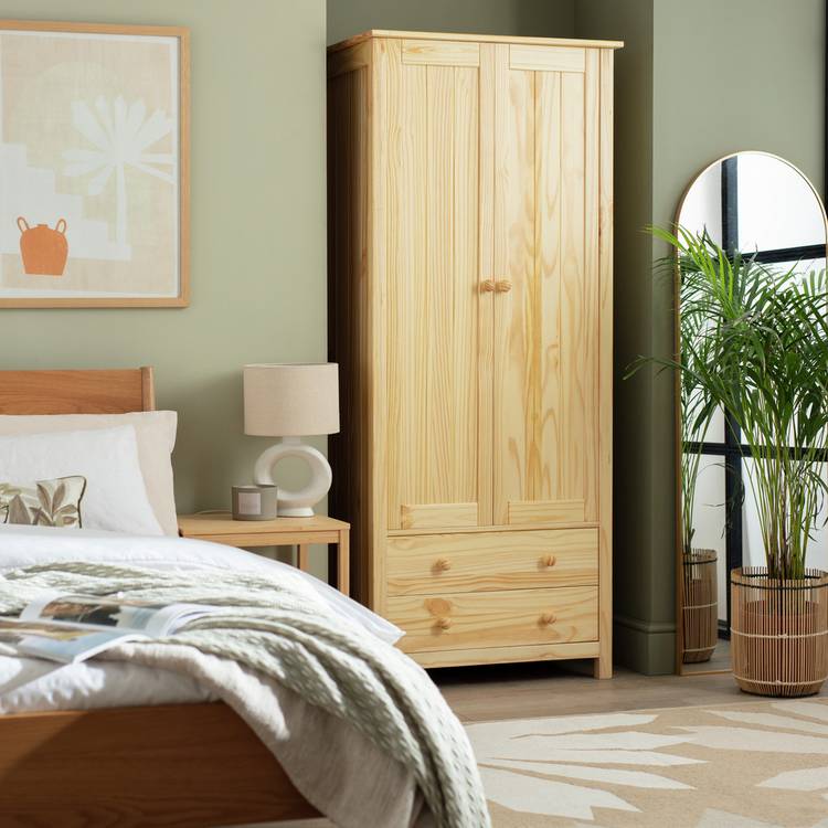 Argos Home New Scandinavia 2 Door 2 Drawer Wardrobe - Pine 0