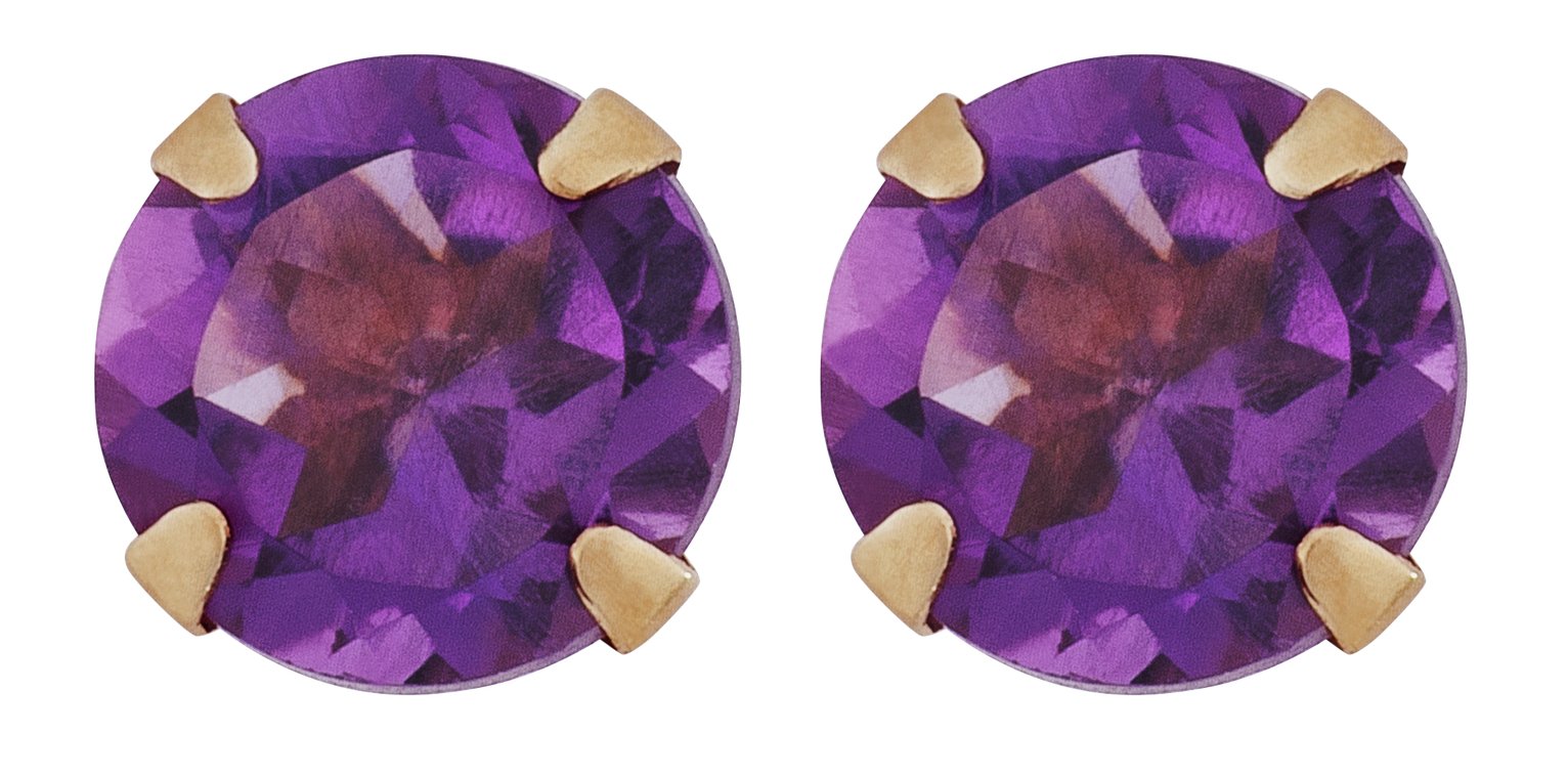 Revere 9ct Yellow Gold Amethyst February Stud Earrings Review