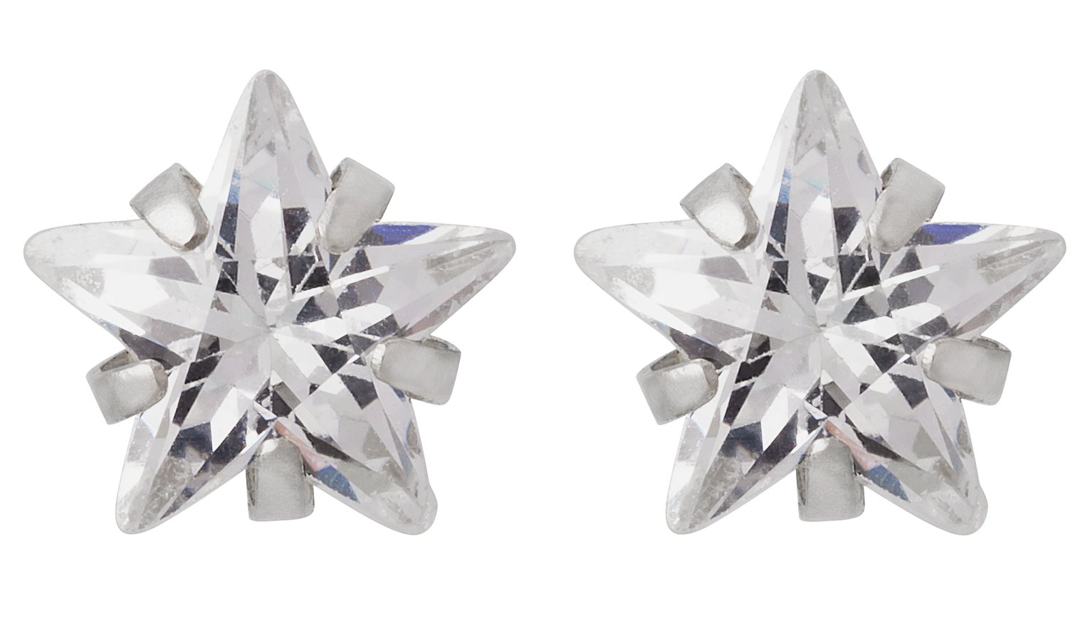 Revere 9ct White Gold Cubic Zirconia Star Stud Earrings Review