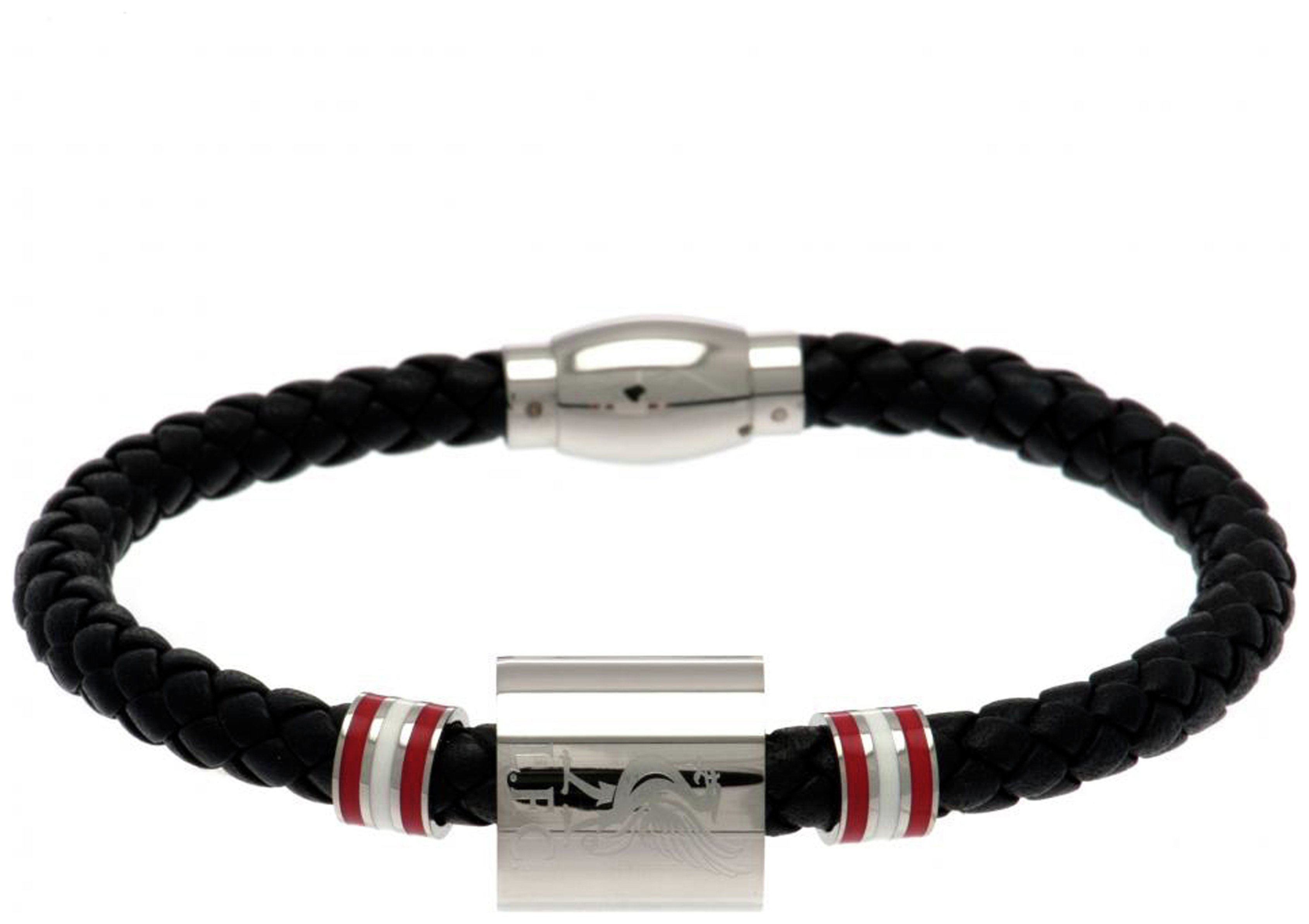 Stainless Steel and Leather Liverpool Bracelet.
