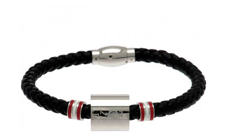 Stainless Steel and Leather Liverpool Bracelet.