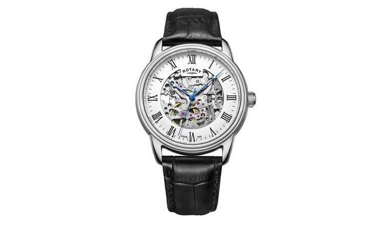 Buy Rotary Men's Black Leather Strap Watch | Men's watches | Argos