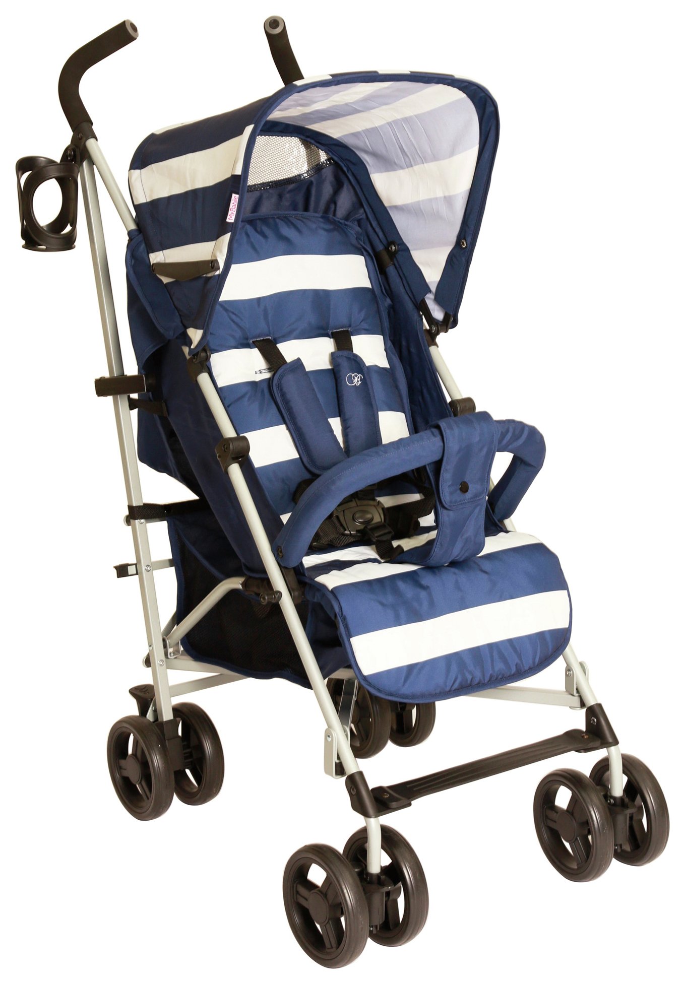 billie faiers blue stripe stroller