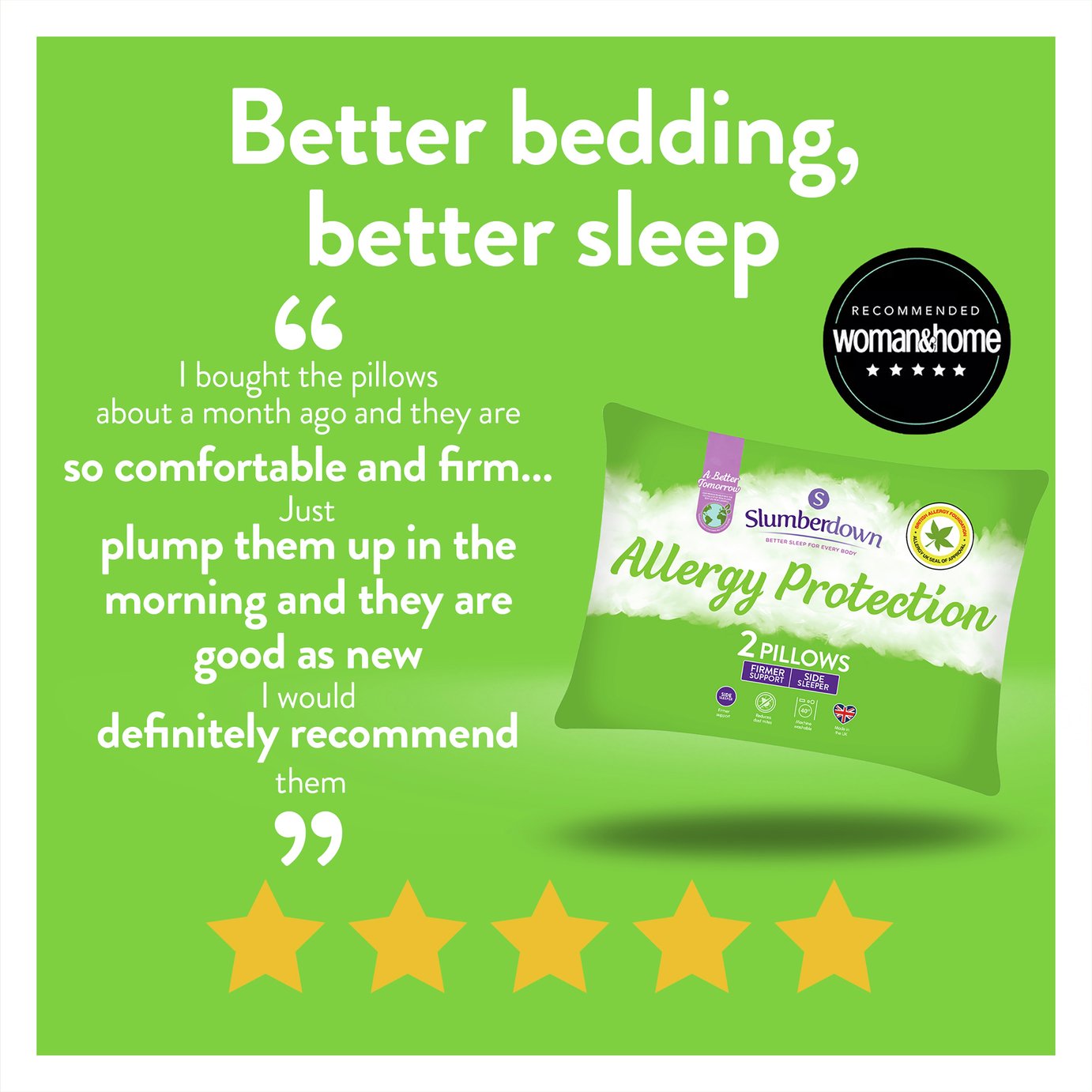 Slumberdown Fresh and Healthy Pair of Pillows Reviews