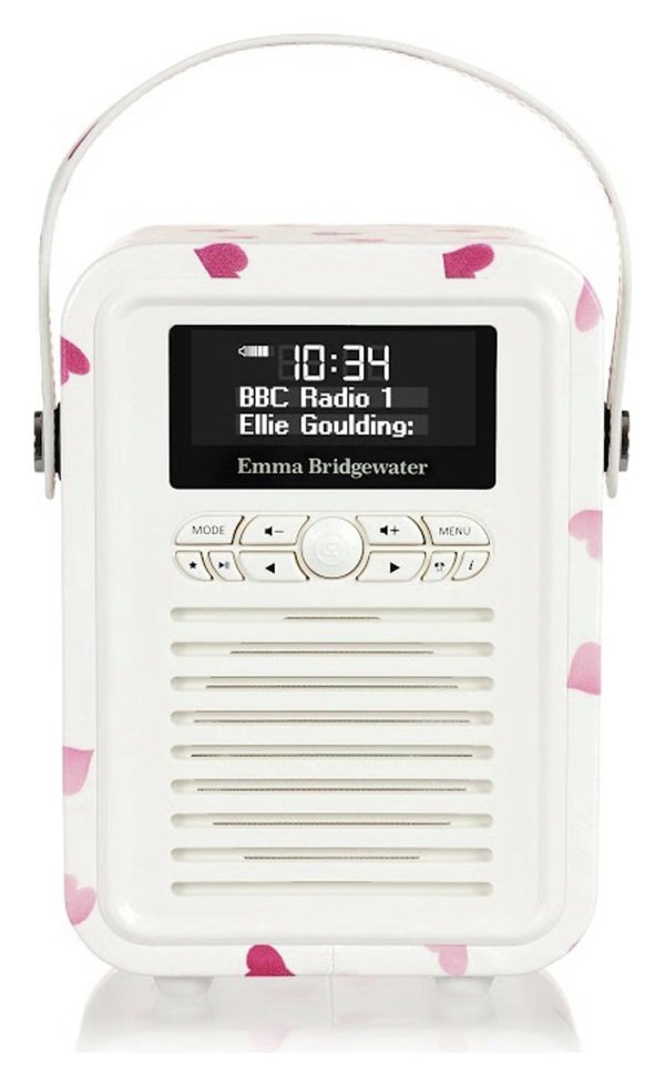 VQ Emma Bridgewater Retro Mini DAB FM Radio - Pink Hearts