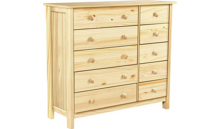 Buy Argos Home Scandinavia 5+5 Drawer Chest Pine Chest of drawers