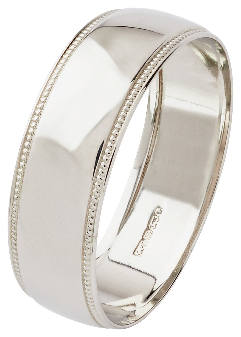 9 Carat White Gold 6mm D-Shape Milgrain Wedding Ring Review