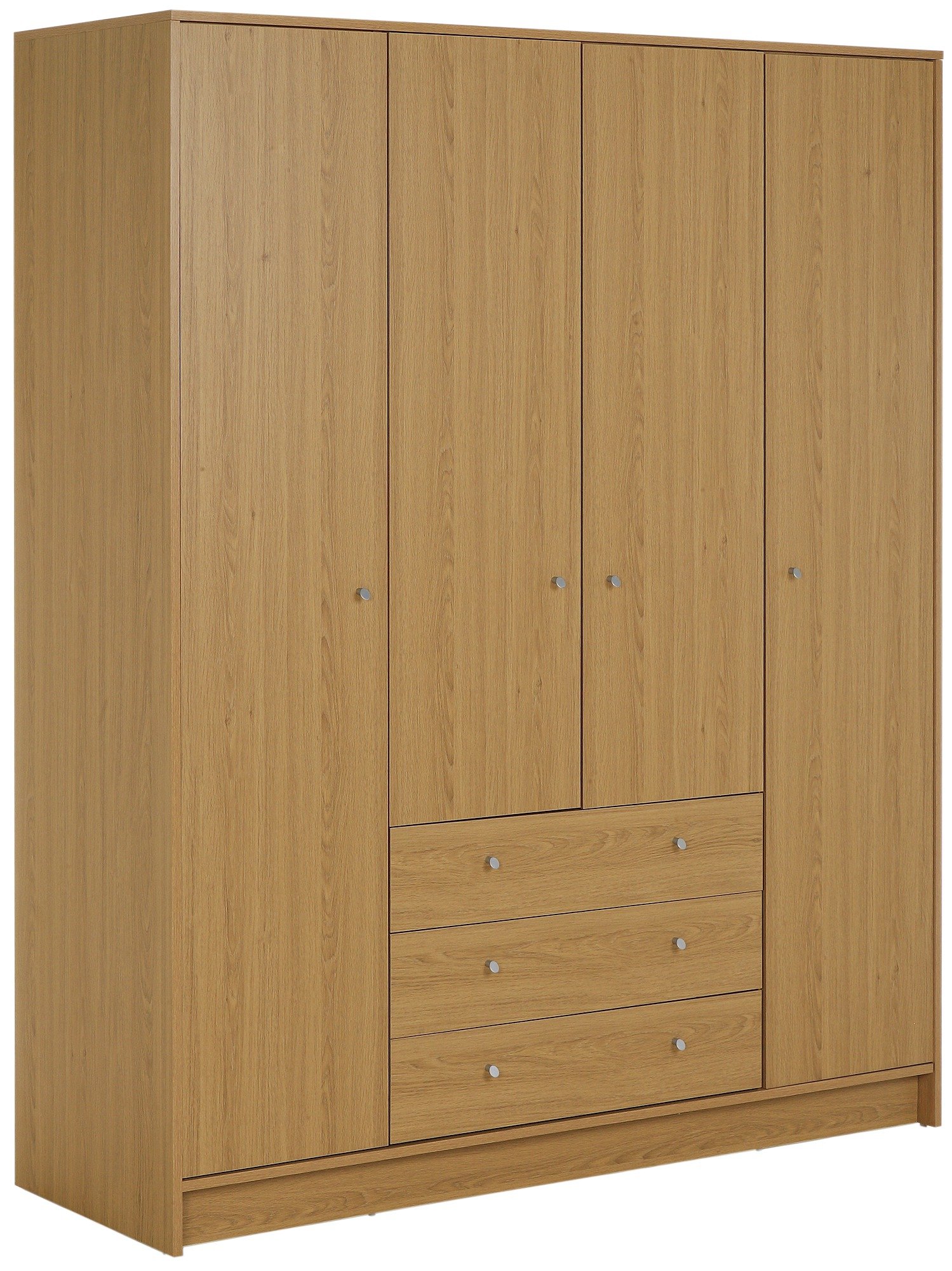 Argos Home New Malibu 4 Door 3 Drawer Wardrobe - Oak Effect