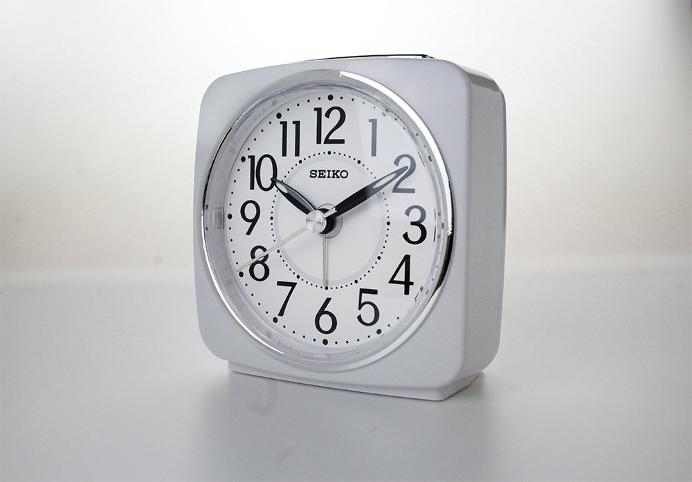 Seiko White Sweep Second Hand Square Alarm Clock Reviews