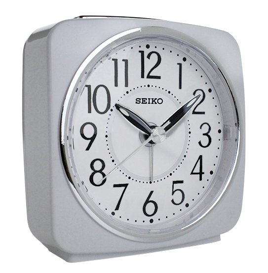 Seiko White Sweep Second Hand Square Alarm Clock Reviews
