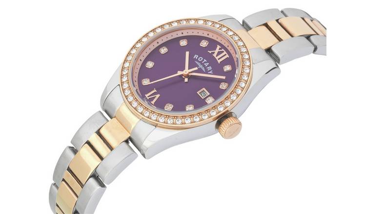 Buy Rotary Ladies Two Tone Rose Gold Plated Bracelet Watch