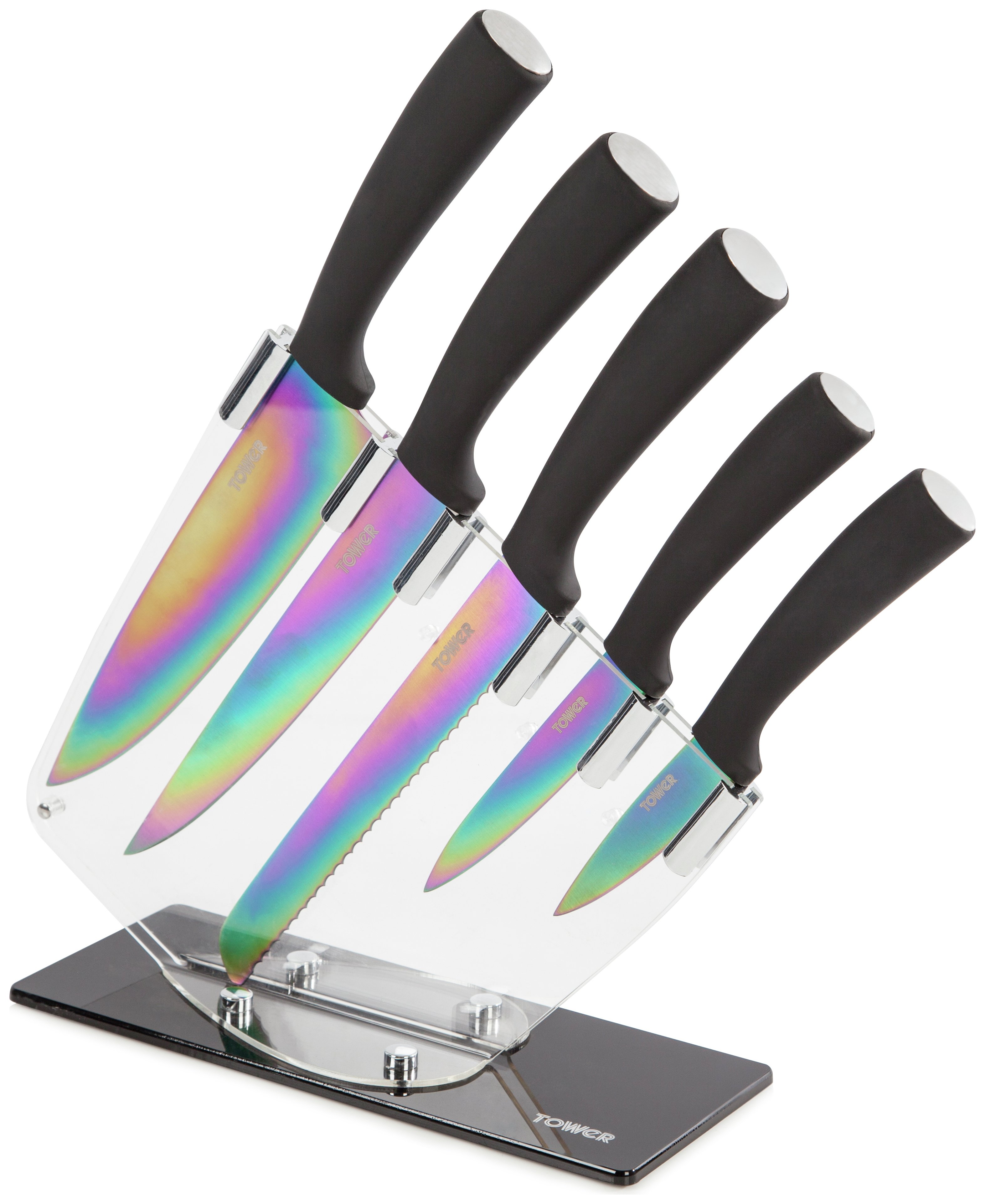 Tower 5 Piece Knife Set with Acrylic Stand. Review