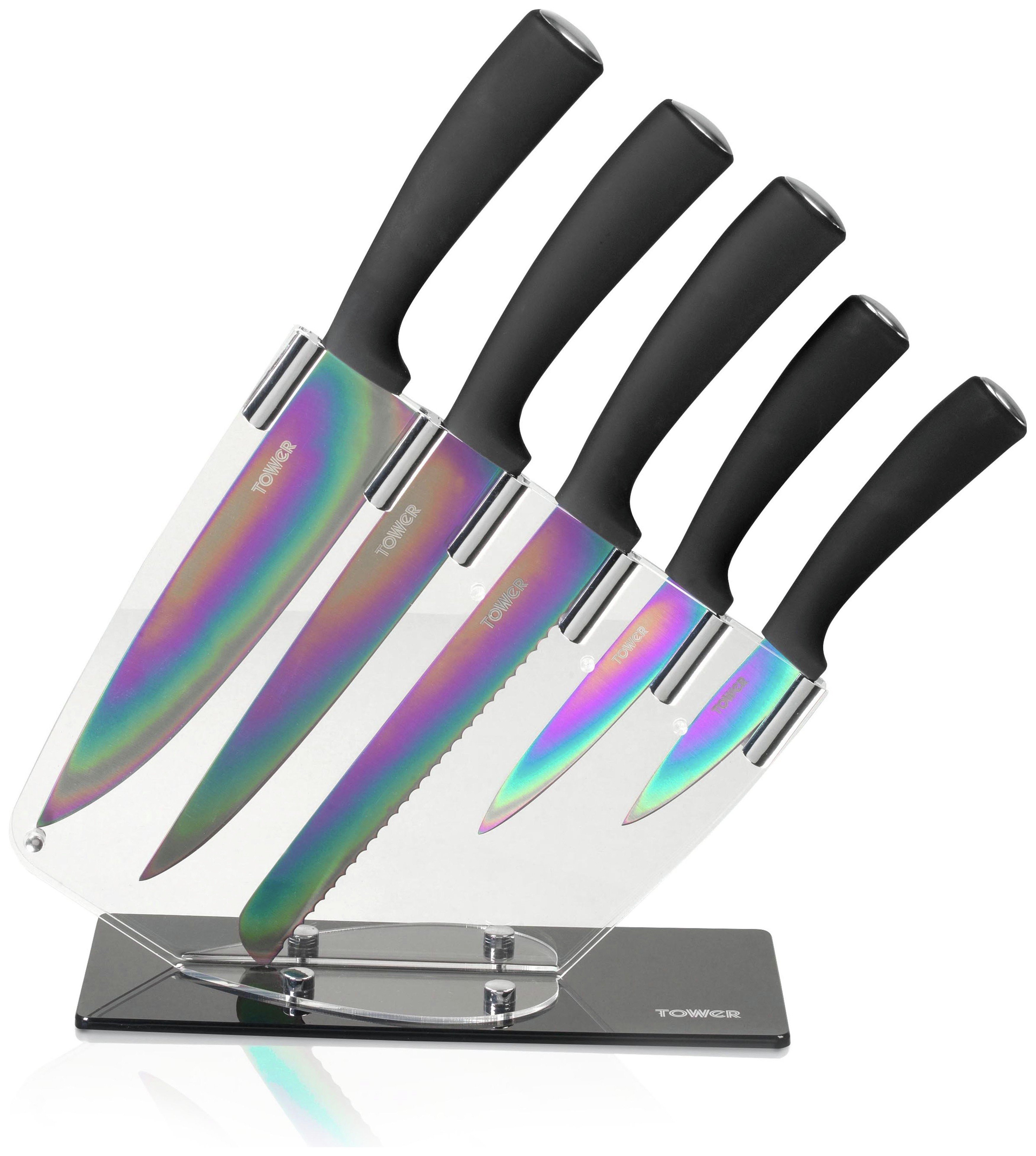 Tower 5 Piece Knife Set with Acrylic Stand. Review