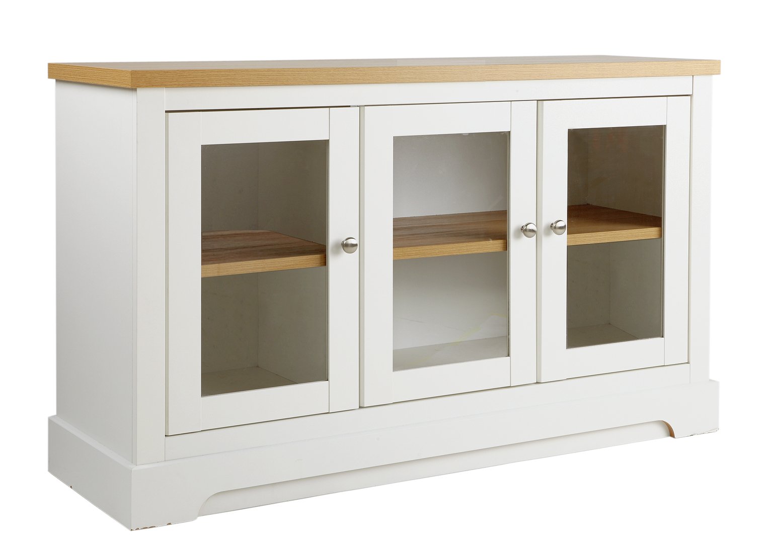 Argos Home Westbury 3 Door Large Glazed Sideboard - White