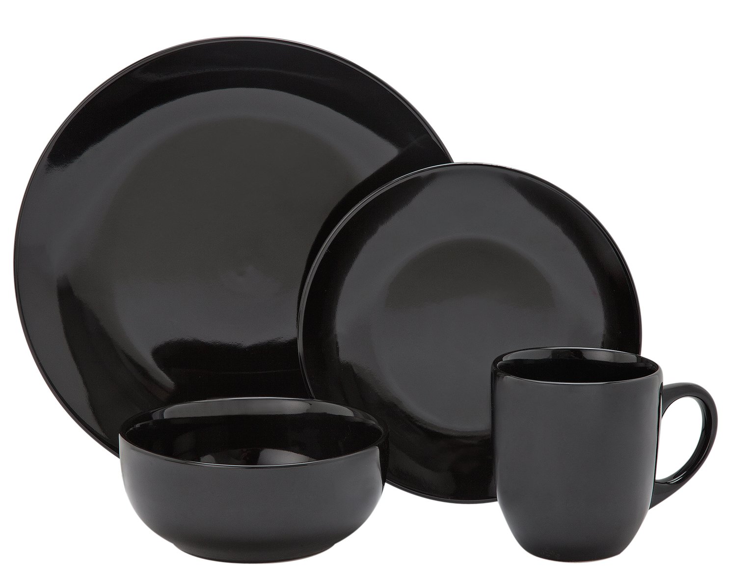 Argos Home Bosa 16 Piece Stoneware Dinner Set - Black