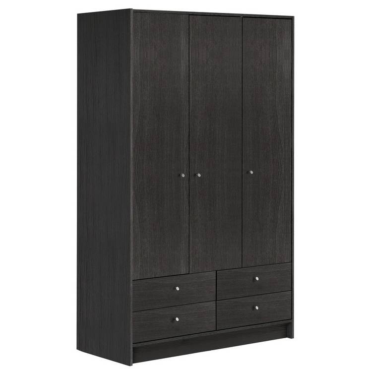 Argos Home Malibu 3 Dr 4 Drawer Wardrobe - Black Oak Effect 0