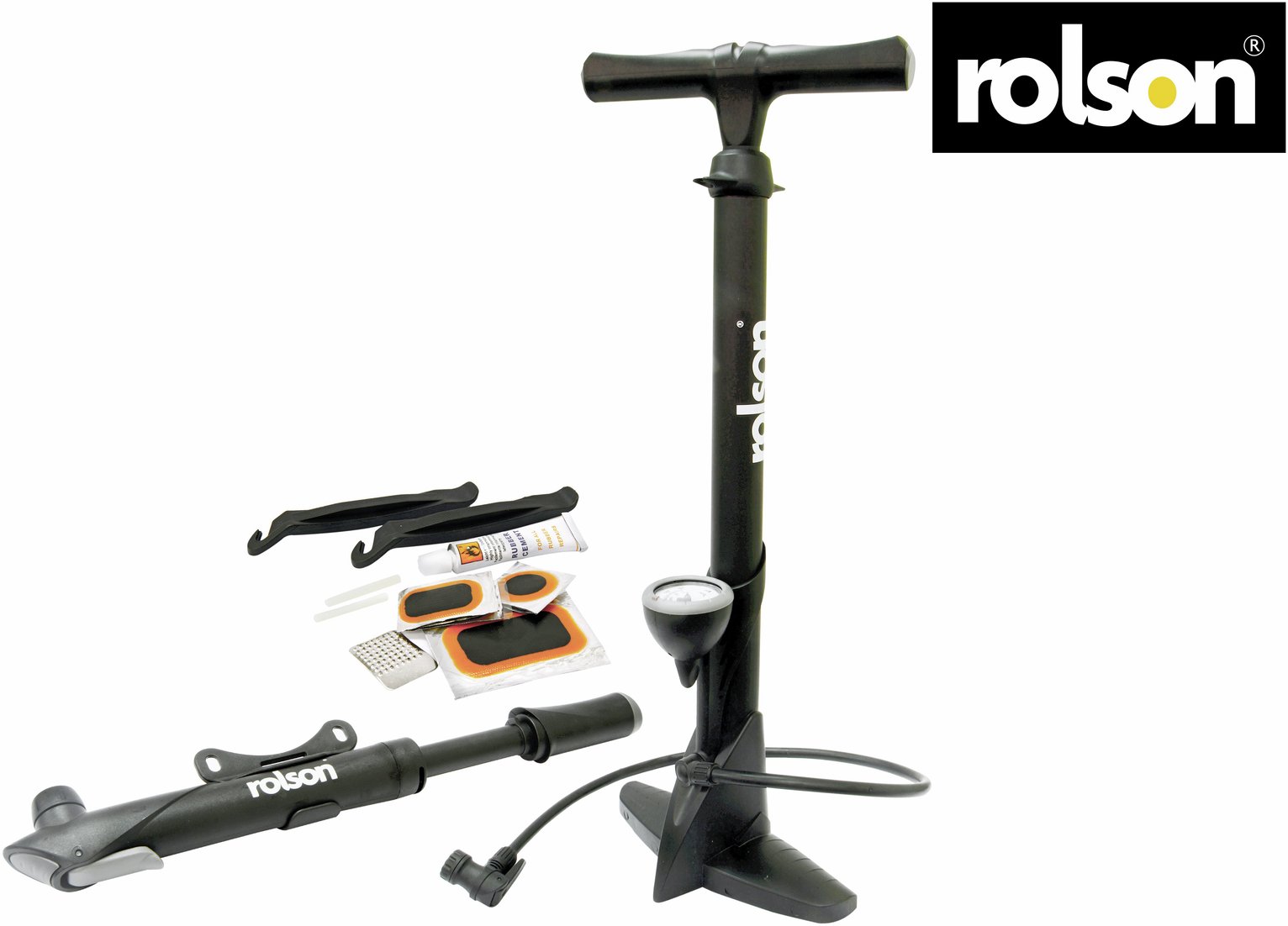 Rolson Track and Hand Bike Pump and Puncture Repair Kit