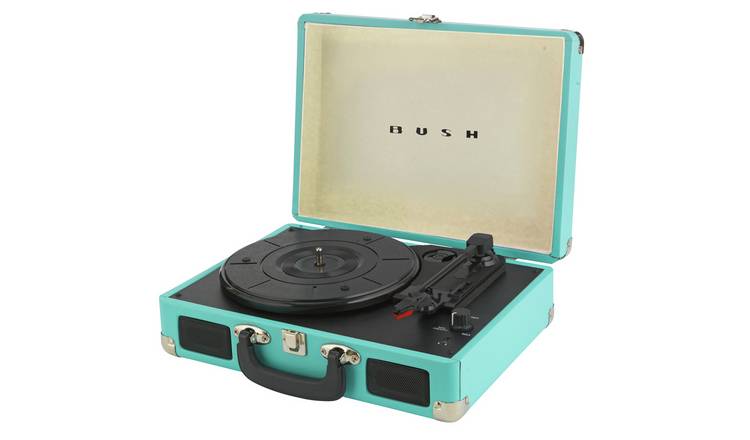 Bush Classic Retro Portable Case Record Player - Teal