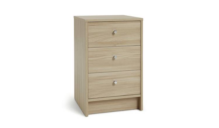 Buy Argos Home Malibu 3 Drawer Bedside Cabinet Beech Effect
