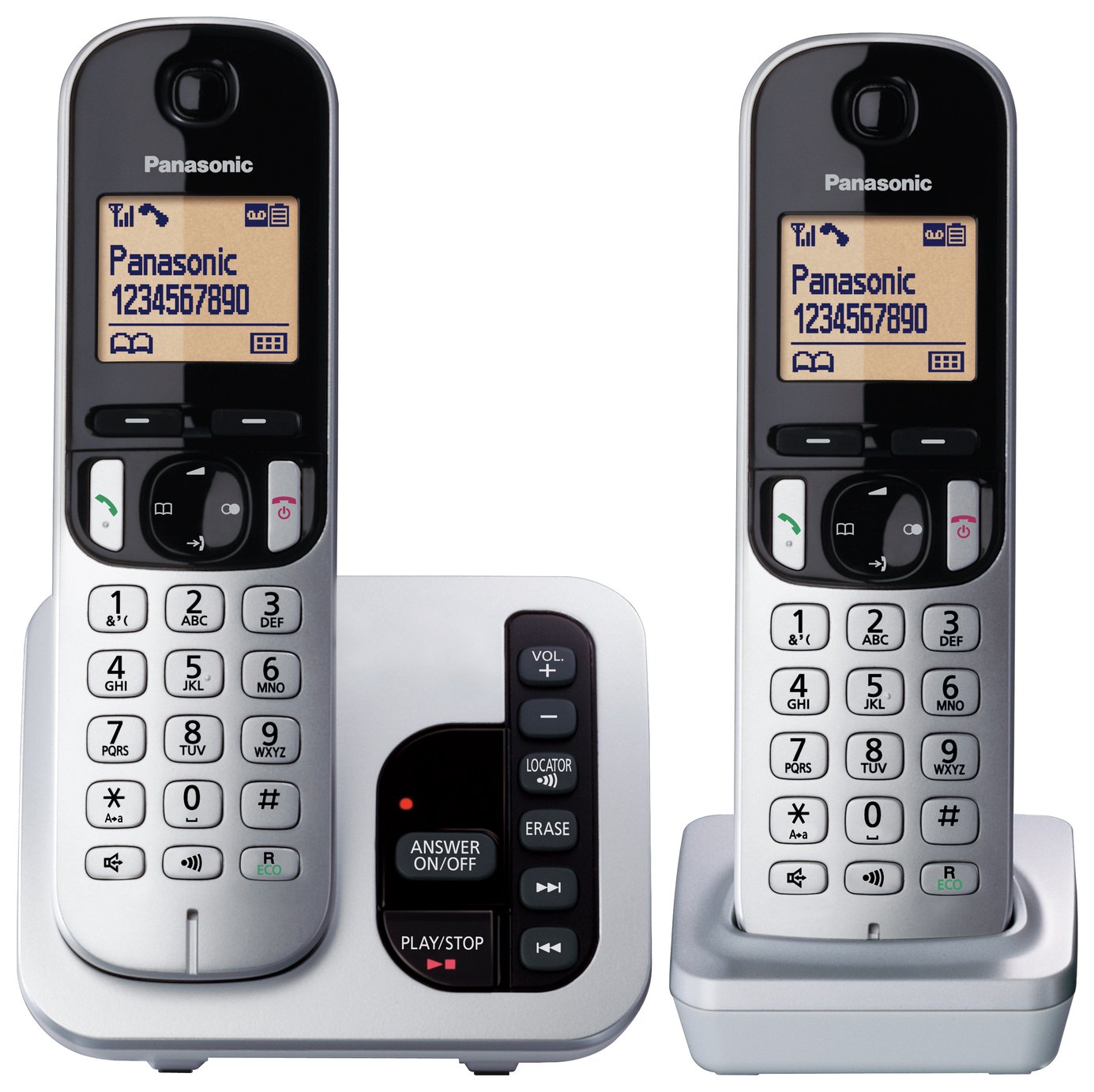 Panasonic KX-TGC222 Cordless Phone w/ Answer Machine - Twin