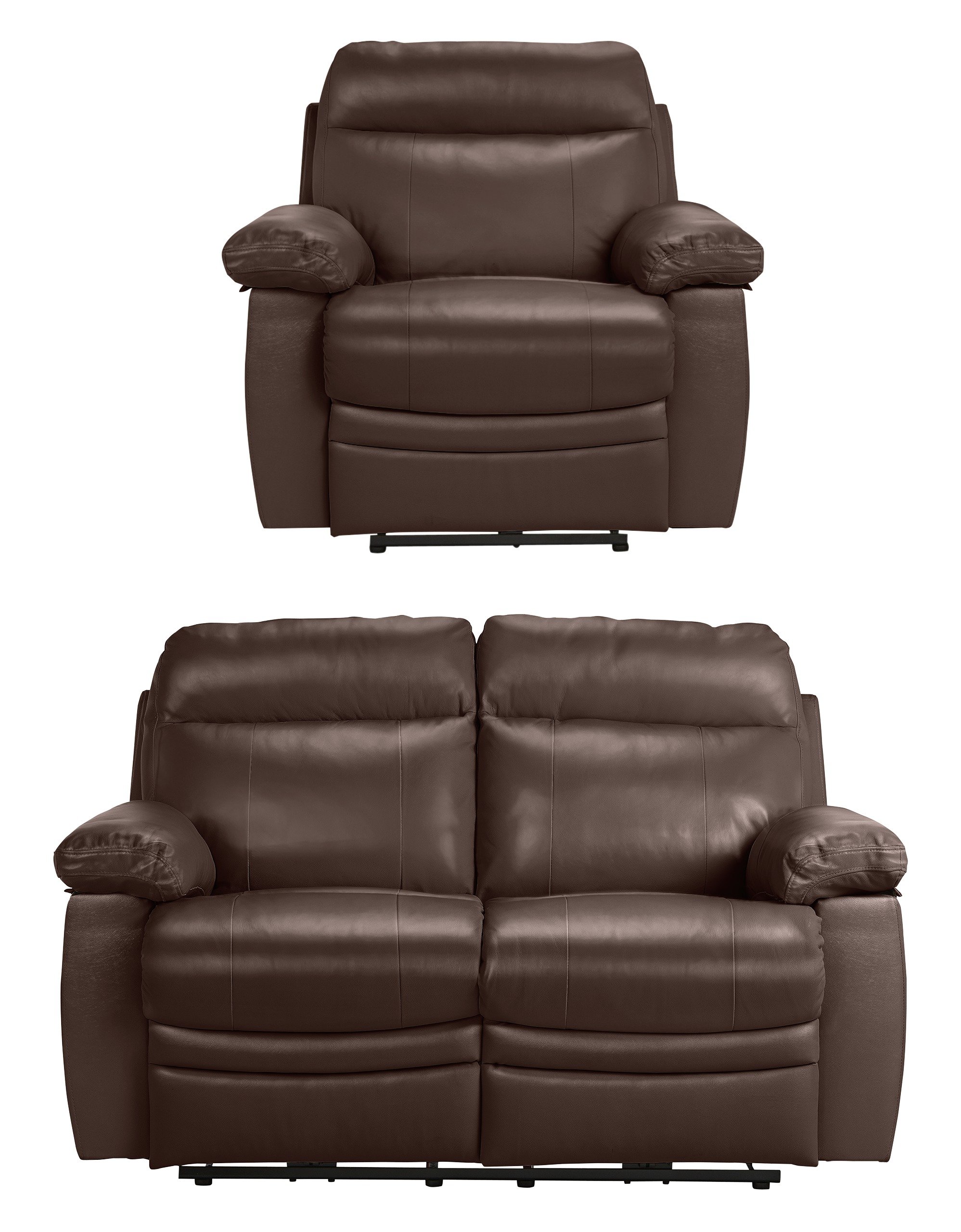 Argos Home Paolo Chair & 2 Seater Power Recliner Sofa -Brown
