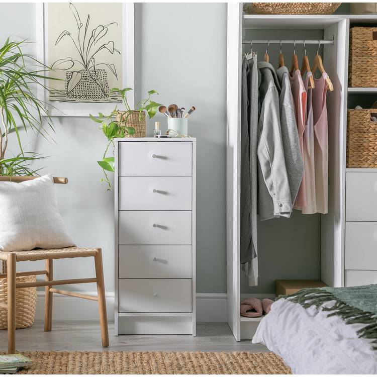 Argos Home Malibu 5 Drawer Tallboy - Black Oak Effect 0