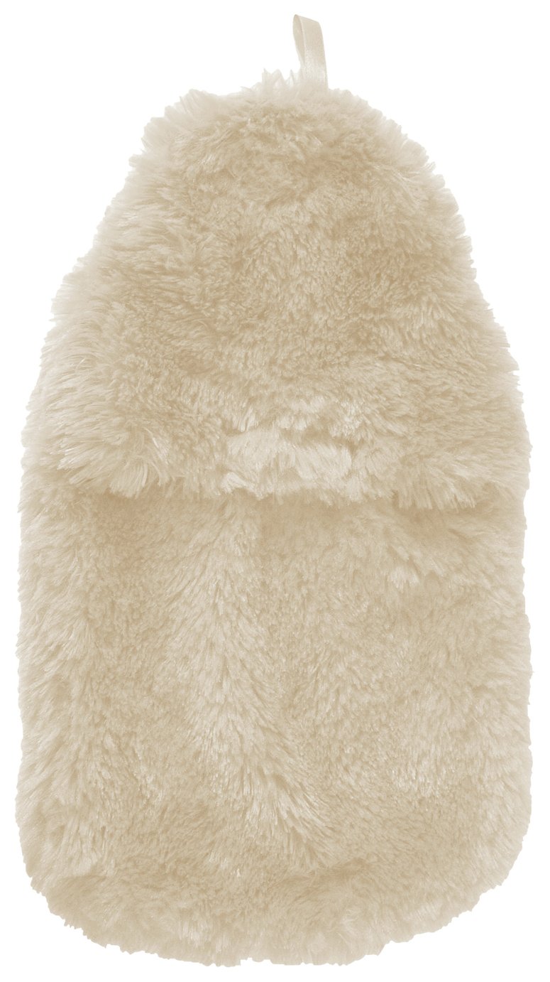 Hot Water Bottle and Fur Cover - Cream