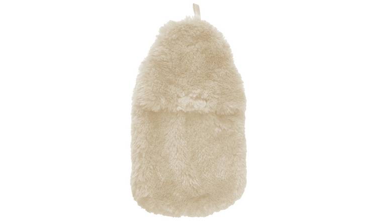Hot Water Bottle and Fur Cover - Cream