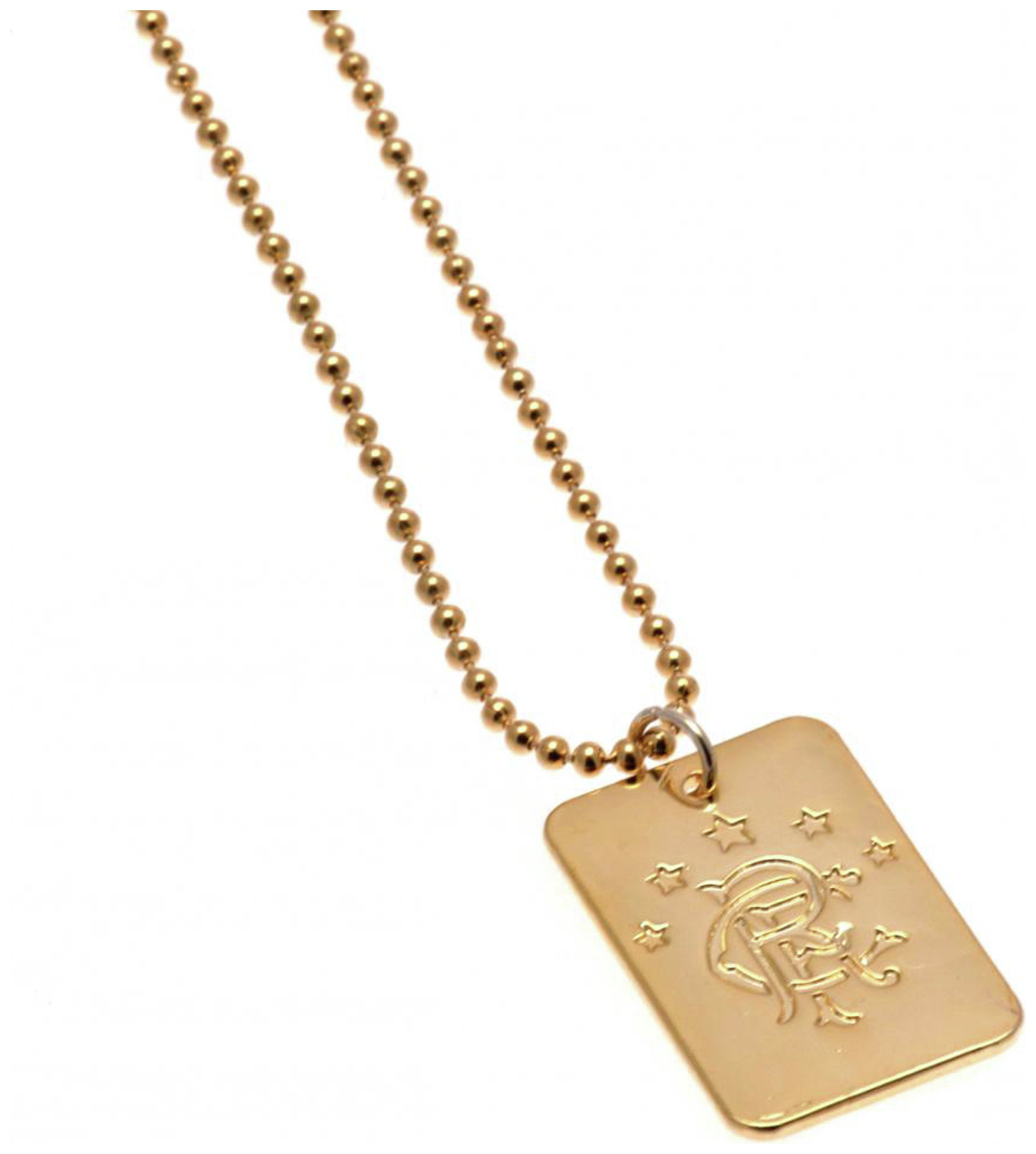 Gold Plated Rangers Dog Tag & Ball Chain.