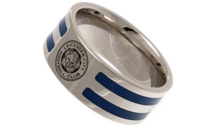 Stainless Steel Leicester City Striped Ring - R