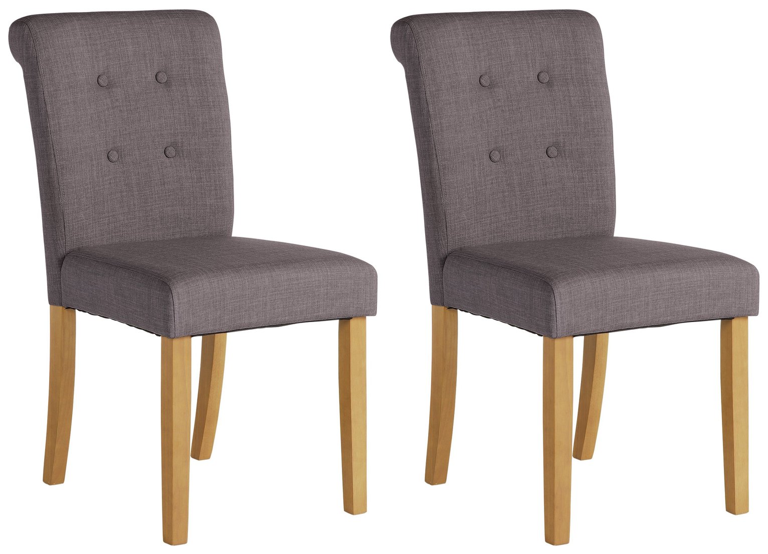 Argos Home Pair of Stroud Scroll Back Chairs - Charcoal