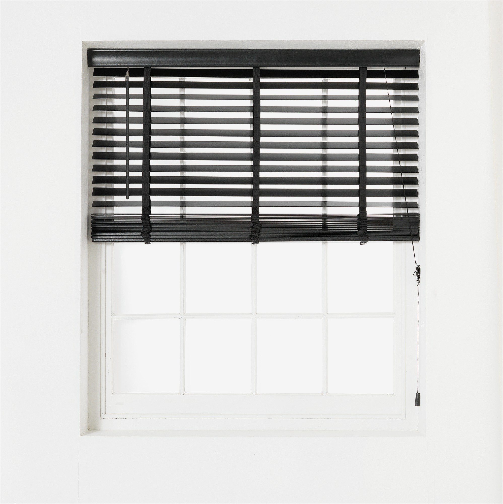 Argos Home Elliott 50mm Wooden Tape Blind - 2ft - Black