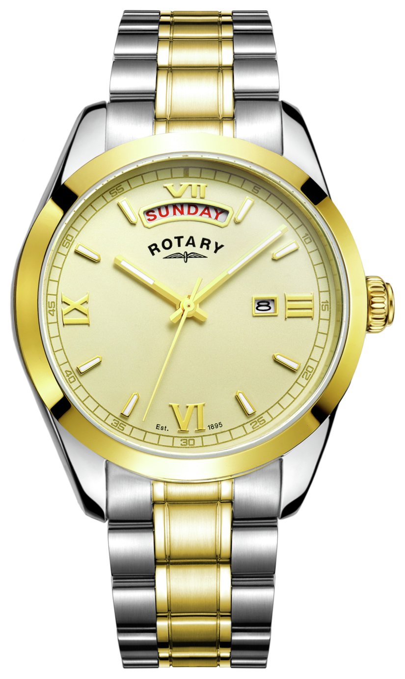Rotary Men's Two Tone Stainless Steel Bracelet Watch