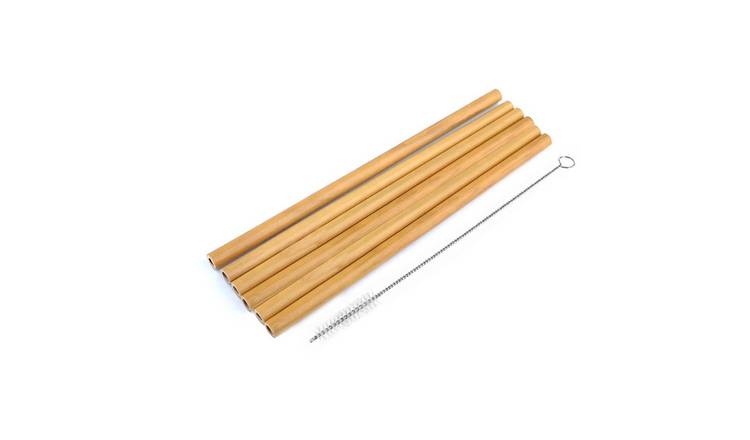 Haven Bamboo Drinking Straws With Cleaning Brush - Pack Of 6