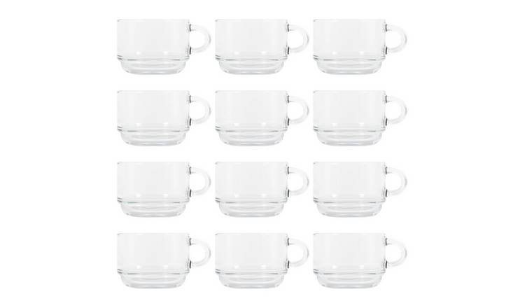 LAV Cozy Stacking Glass Coffee Cups - 270ml - Pack of 12