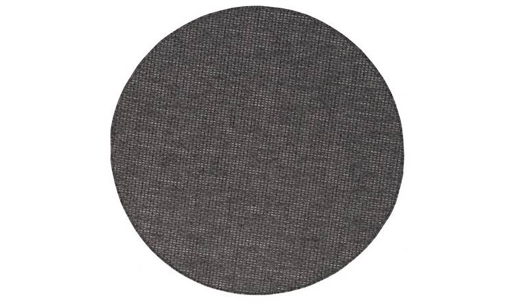 The Rugs Dark Grey Magic Plain Round Patio Rug - 160cm