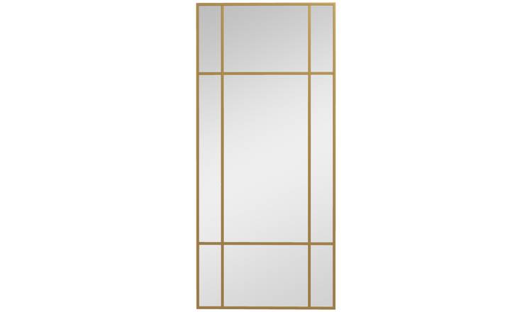 HOMCOM Rectangle Metal Framed Wall Mirror - Gold