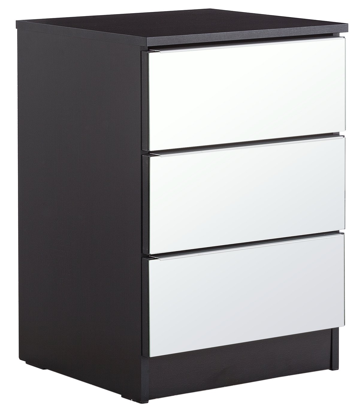 Argos Home Sandon 3 Drawer Bedside Table - Black & Mirrored (5531392