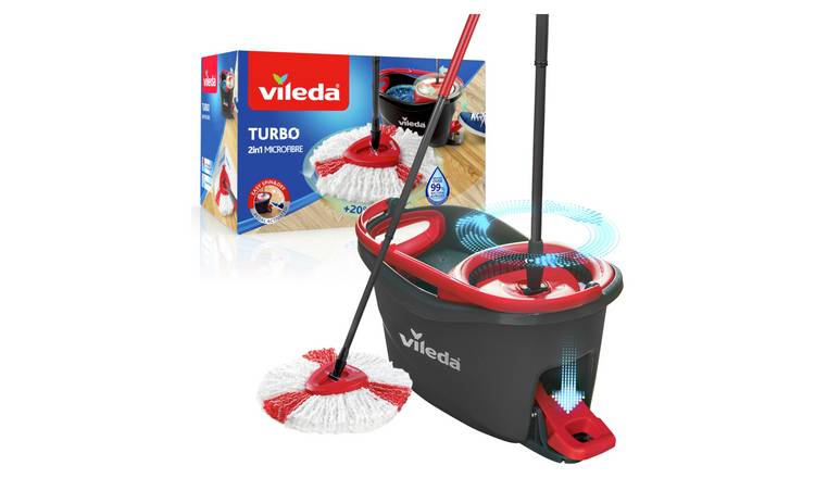 Het strand Of later Simuleren Buy Vileda Easy Wring and Clean Turbo Mop and Bucket Set | Mops | Argos