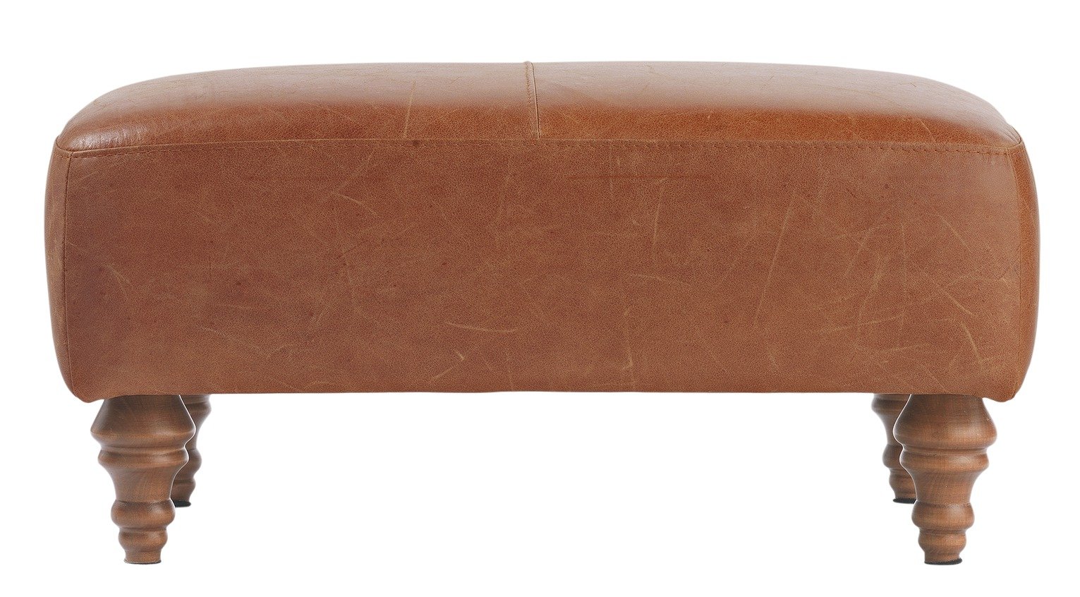 Argos Home Livingston Leather Footstool - Tan (5533132) | Argos Price