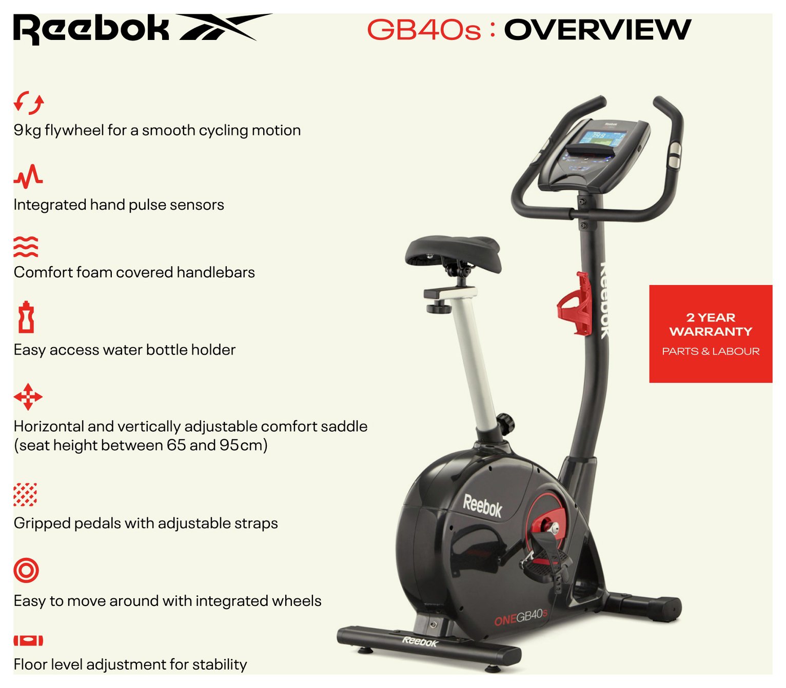 reebok one gb40s exercise bike