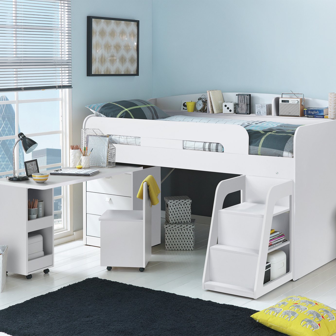 childrens mid sleeper with desk