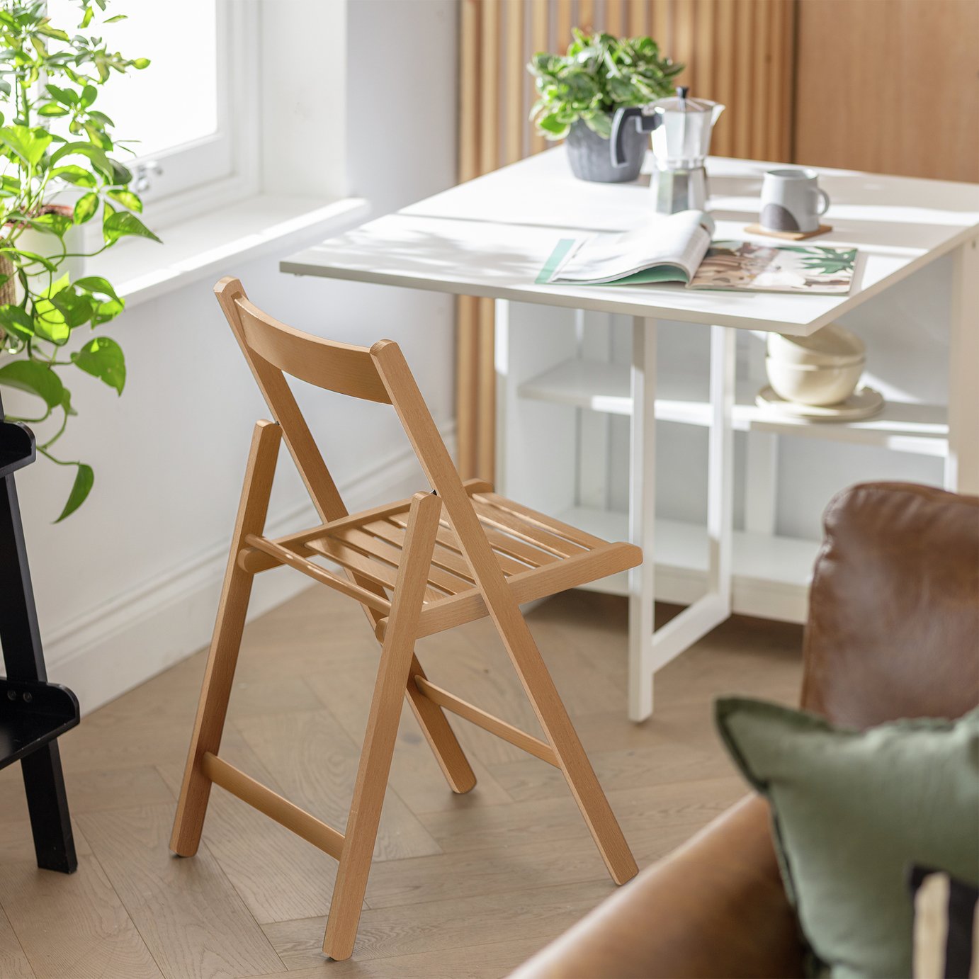 Habitat Wooden Folding Chair - Light Wood